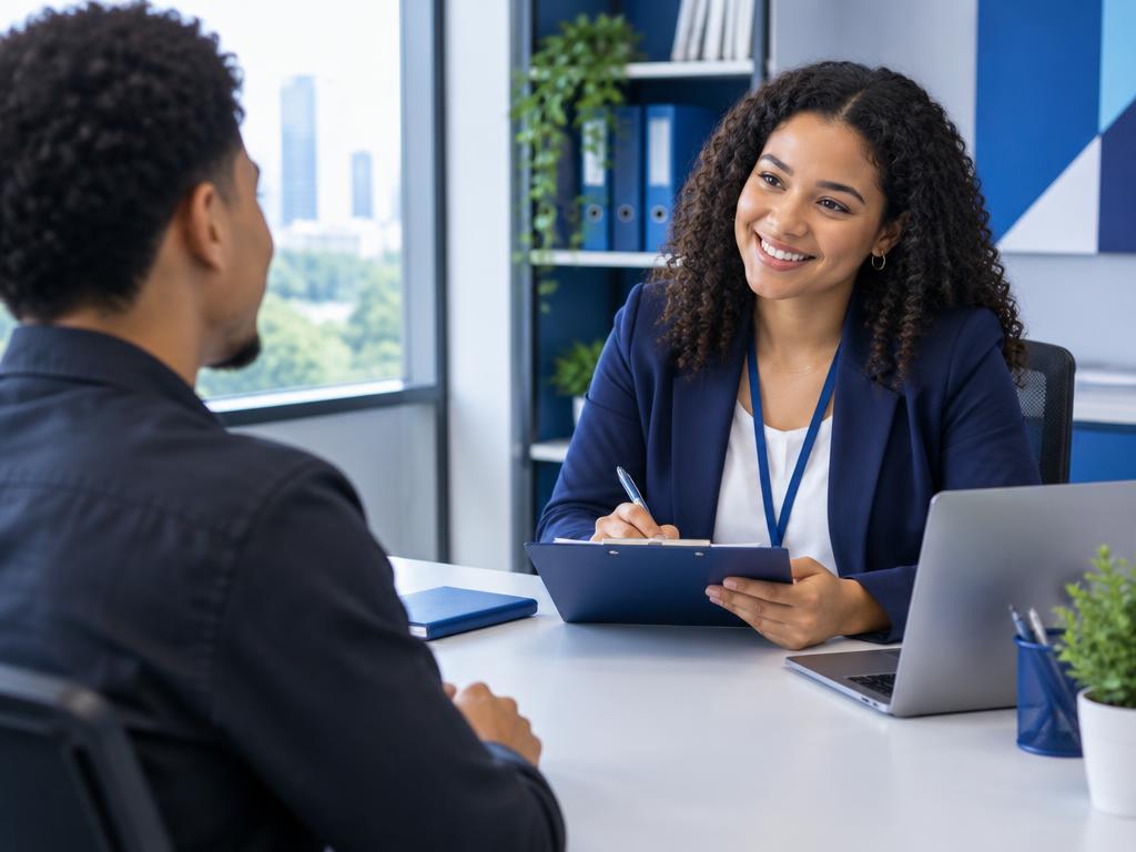 Profissional de Recursos Humanos conduzindo uma entrevista